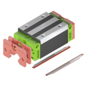 Genuine HIWIN Linear Guideway, DD Type, Add-on Dustproof Kit Exploded View as Installed on Block