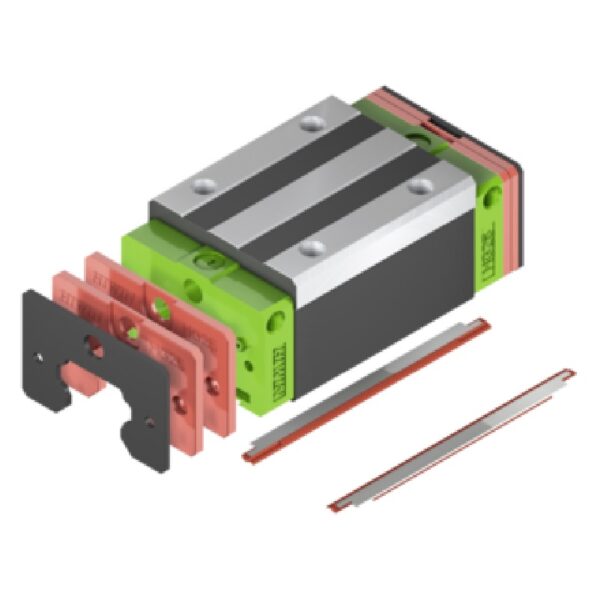 Genuine HIWIN Linear Guideway, KH Type, Add-on Dustproof Kit Exploded View as Installed on Block
