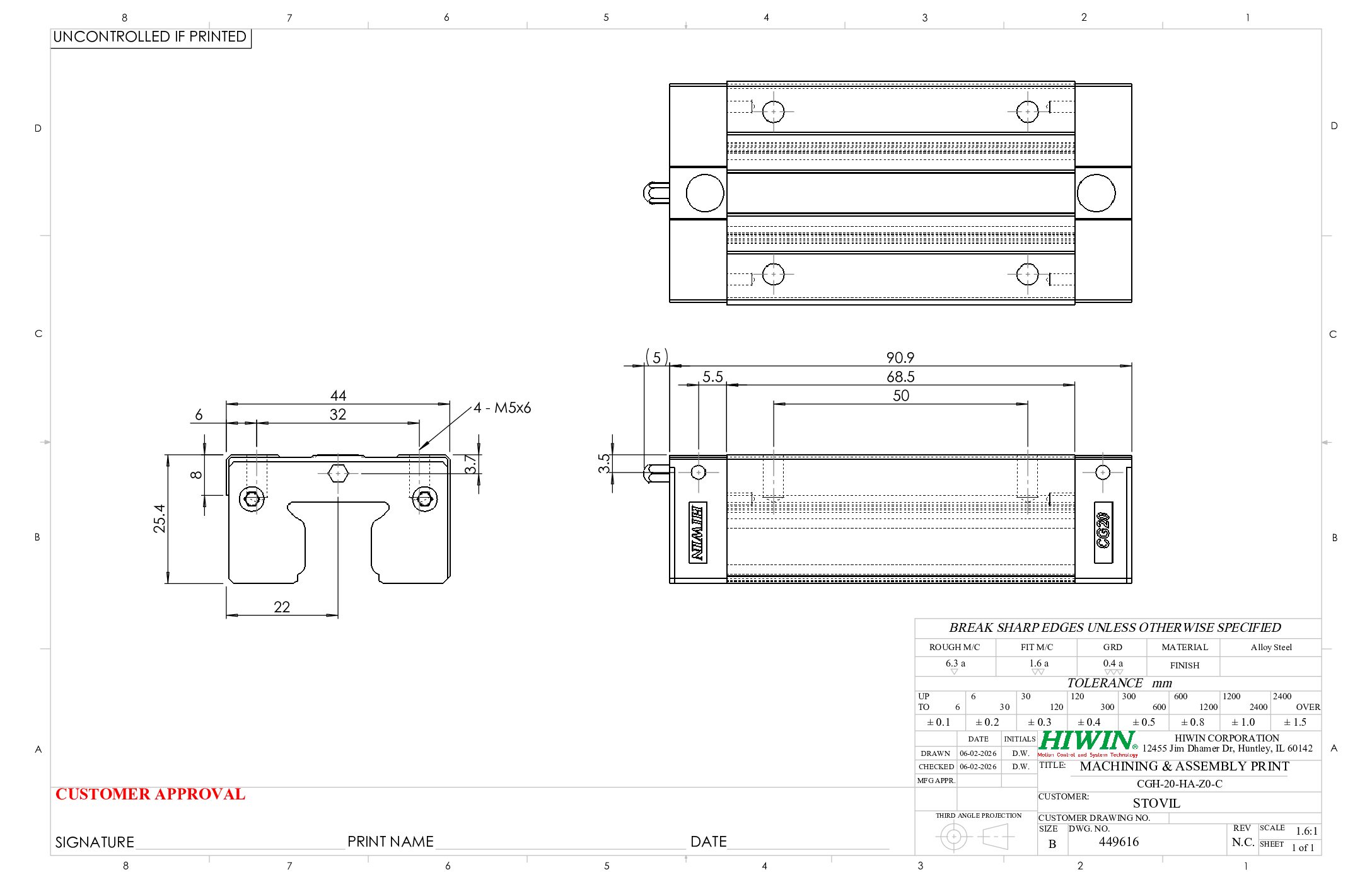 HIWIN CGH-20-HA-Z0-C Block - Image 2