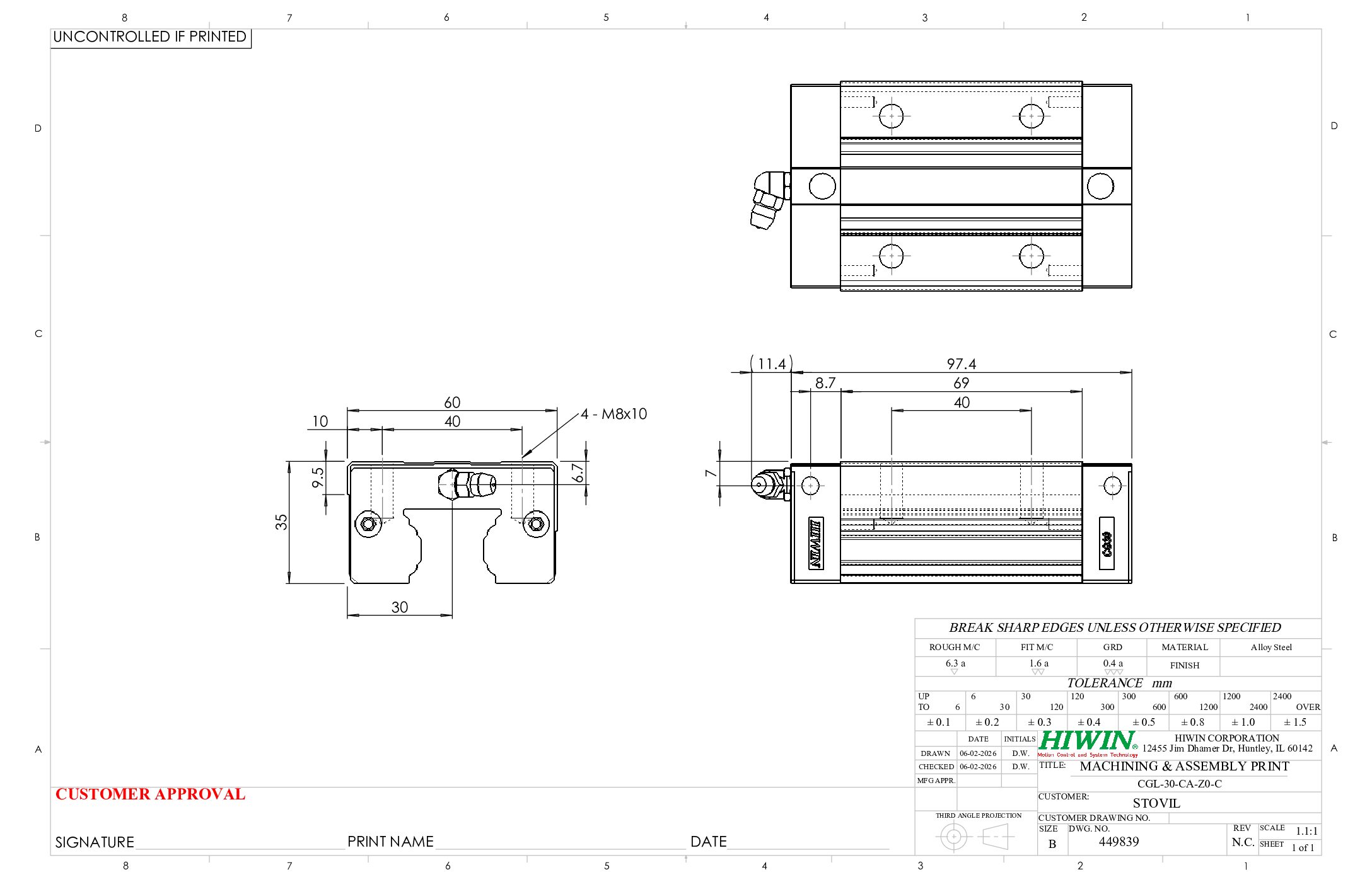 HIWIN CGL-30-CA-Z0-C Block - Image 2