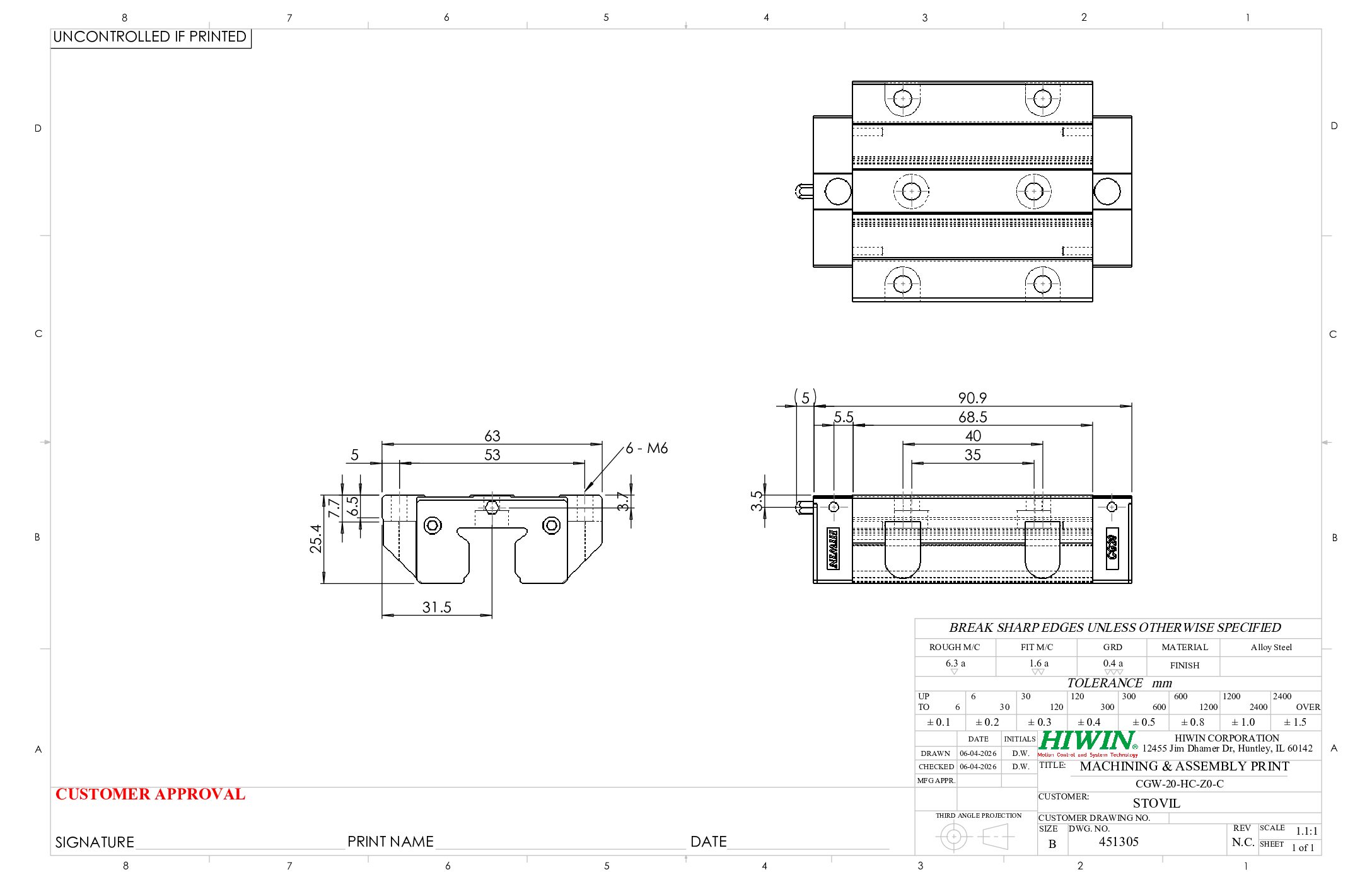HIWIN CGW-20-HC-Z0-C Block - Image 2