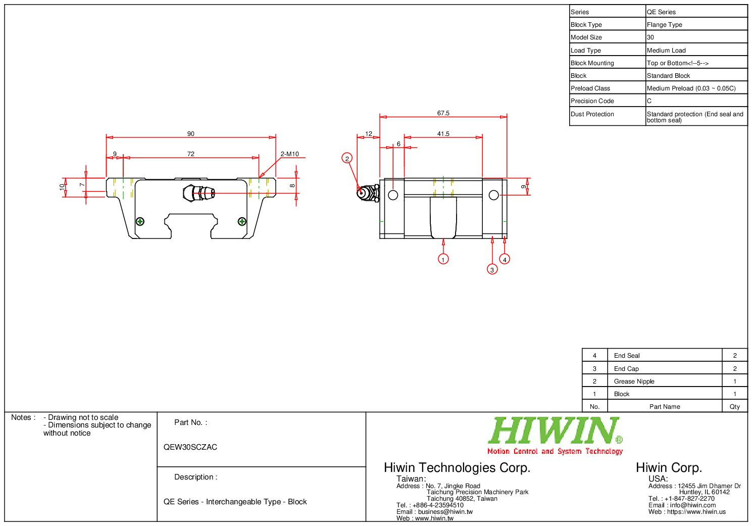 HIWIN QEW-30-SC-ZA-C Block - Image 2